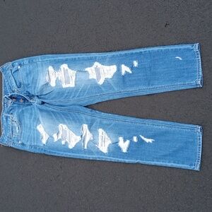 Y2K American Eagle Medium Wash Tom Girl Distressed womens Jeans, Size 6